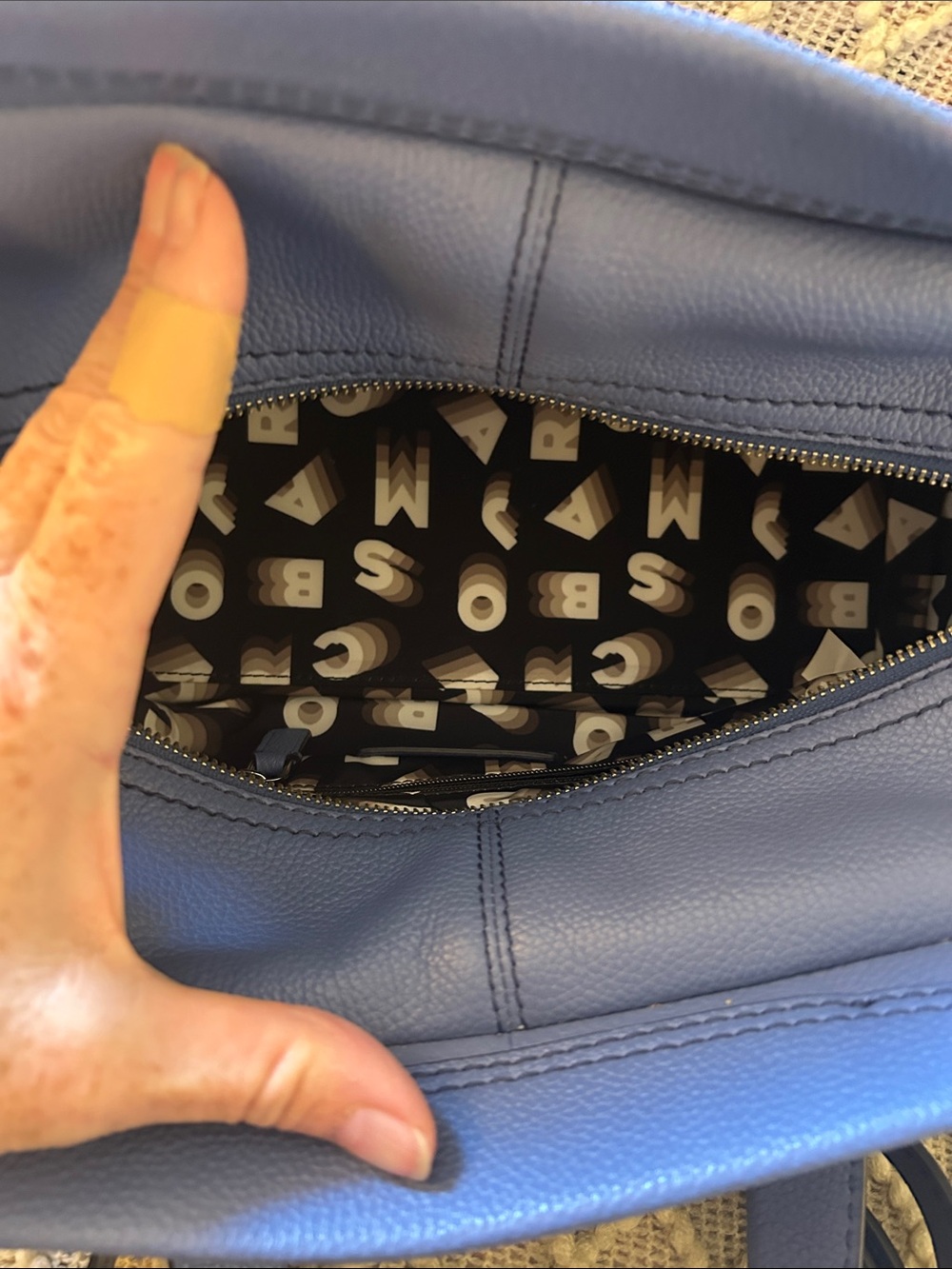 Marc Jacobs Blue Pebbled Leather Large Cruiser Satchel Excellent Condition! - Picture 9 of 14